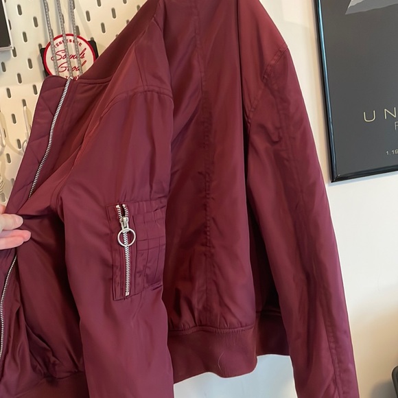 Garage Jackets & Blazers - XS burgundy bomber jacket from Garage